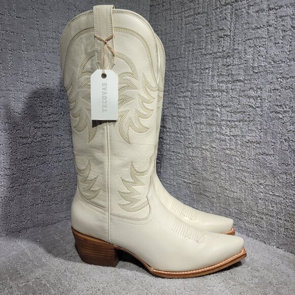 Tecovas The Annie Women's Size 9.5B US Beige Bone Cowhide Cowboy Western Boots - Picture 5 of 10